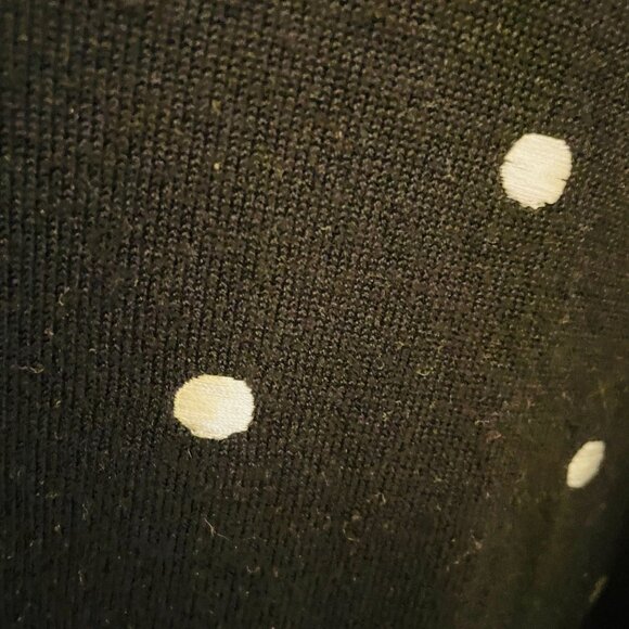 Charter Club Womens Cardigan Sweater Black White Polka Dot Size Large - Picture 5 of 8
